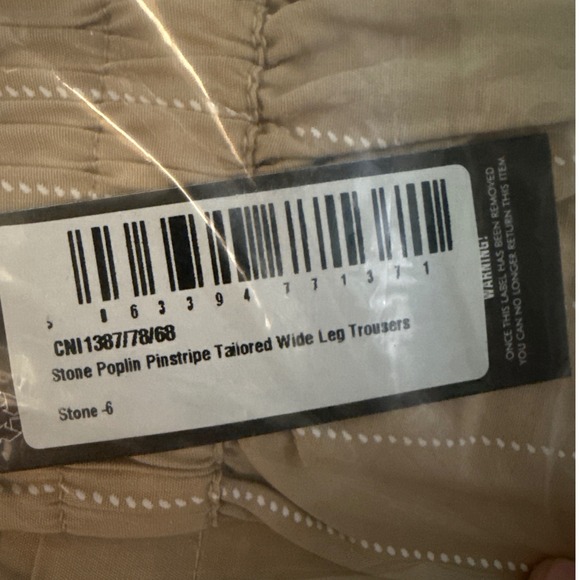PLT Stone Poplin pinstripe wide leg pant trouser US 2 NWT brown tan - Picture 7 of 9